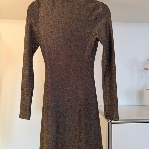 Reformation Shimmering Black Long Sleeve Dress - Picture 2 of 4